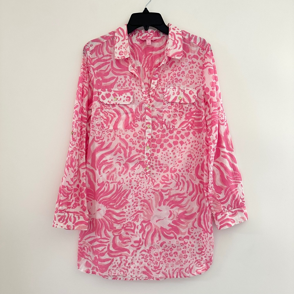 Lilly Pulitzer Pink & White Printed Tunic Mini